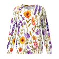 thumbnail image 4 of KIHOUT Chandails Molletonnés pour Femmes en Liquidation, Hauts Blouse à Manches Longues d'Automne et d'Hiver à Col Rond à Imprimé Floral, Coupe Ample, Taille P-2TG, 4 of 5