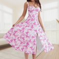 thumbnail image 4 of Robe Midi Bandage Femme Imprimé Floral Mode Sans Manches Vestidos, 4 of 7