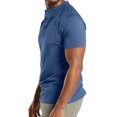 thumbnail image 4 of FAIWAD Men's Short Sleeve Shirts Button Casual Slim Mock Neck Basic Tees Summer Solid Color Workout Tops, 4 of 8