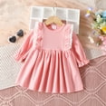 thumbnail image 2 of WEAIXIMIUNG Robes d'Été pour Filles Taille 10-12 Robe pour Tout-Petites Filles Hiver Manches Longues Volants Côtelé Dentelle Robe de Couleur Unie, 2 of 5