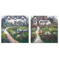 thumbnail image 1 of Toile Peinte À La Main Art Mural Jardin Floral - Ensemble De 2, 1 of 3