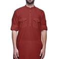 thumbnail image 2 of Atasi Kurta Asymétrique Chemise Décontractée Boutonnée Coton Kurta Décontractée Homme, 2 of 5