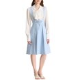 thumbnail image 2 of Unique Bargains Jupe Midi Plissée à Bretelles Rétro pour Femme à Taille Élastique avec Bretelles, 2 of 7