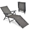 thumbnail image 1 of Costway Chaise Longue Pliante de Patio Extérieure Portable Inclinable pour la Plage Gris, 1 of 8