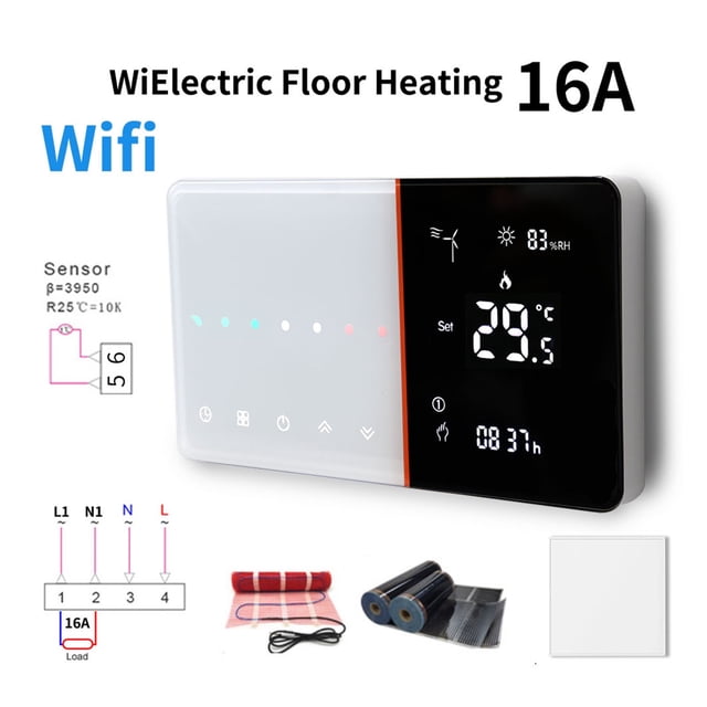 WiFi Smart Thermostat,Electric Floor/Heating Water/Gas Boiler Weather Station Temperature Remote Controller ,Easy to Install