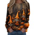 thumbnail image 1 of Pullover Tops For Womens Print O Neck Sweatshirt  Neck Fit Pullover Tops Suitable Long Sleeve Workout Shirts Loose Blouse, 1 of 4
