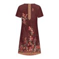 thumbnail image 5 of Robe Maxi à Manches Robe d'Été Bohème à Imprimé pour Femme Robe de Plage à Manches Courtes Robe Longueur Genou Robe à Manches Courtes en Liquidation, 5 of 5