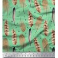 thumbnail image 1 of Soimoi Green Rayon Fabric Eagle Feather Print Fabric by Yard 42 Inch Wide, 1 of 3