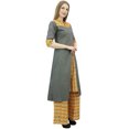 thumbnail image 3 of Phagun Vêtements pour Femmes Indiens Gris Kurti Ligne A Kurta Robe avec Palazzo-18, 3 of 7