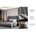 thumbnail image 3 of Aykah Fez Velvet Queen Bed Frame, Metal Bed Frame With High Headboard and Storage, 3 of 7