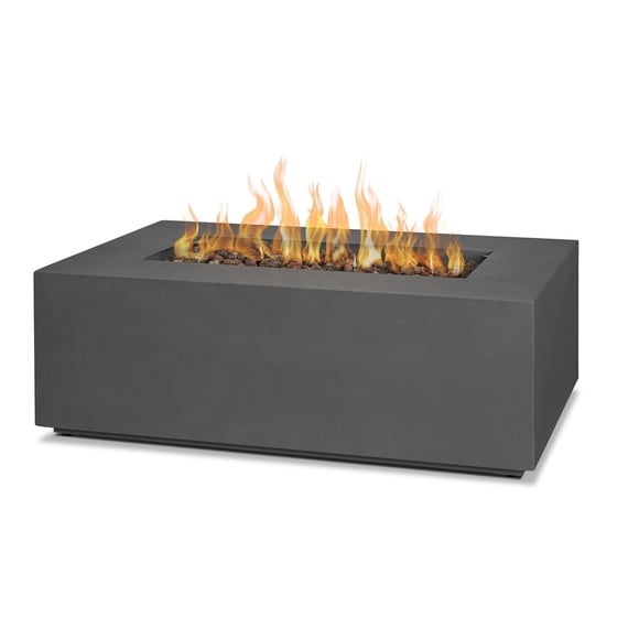 Aegean Small Rectangle Propane Gas fire table in Weathered Slate with Natural Gas Conversion kit
