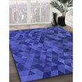 thumbnail image 3 of Ahgly Company Tapis d'Intérieur Rectangulaire Transitionnel Lavable à la Machine, Ruban Bleu Bleu, 4 Pieds x 6 Pieds, 3 of 7