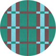 thumbnail image 1 of Ahgly Company Tapis d'Intérieur Ronds de Style Transitionnel Lavables à la Machine, Vert Turquoise Foncé, 3 Pieds Rond, 1 of 7