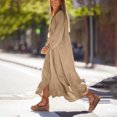 thumbnail image 4 of Ovzne Robes d'Été pour Femmes Robe Mode pour Femmes Décontractée Unie Cardigan à Manches Longues Robe à Col en V à Boutons Robe de Vacances à Manches Longues Liquidation, 4 of 7