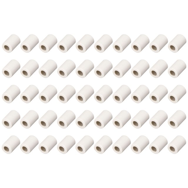 Unique Bargains 50pcs 4mm Dia Ceramic Tube Insulated Electronic Wire Bundle Heat Insulation Protection Single Bore