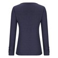thumbnail image 5 of AherBiu Hauts à Manches Longues pour Femmes Côtelés Extensibles Col Rond Basique Tunique Blouse, 5 of 5