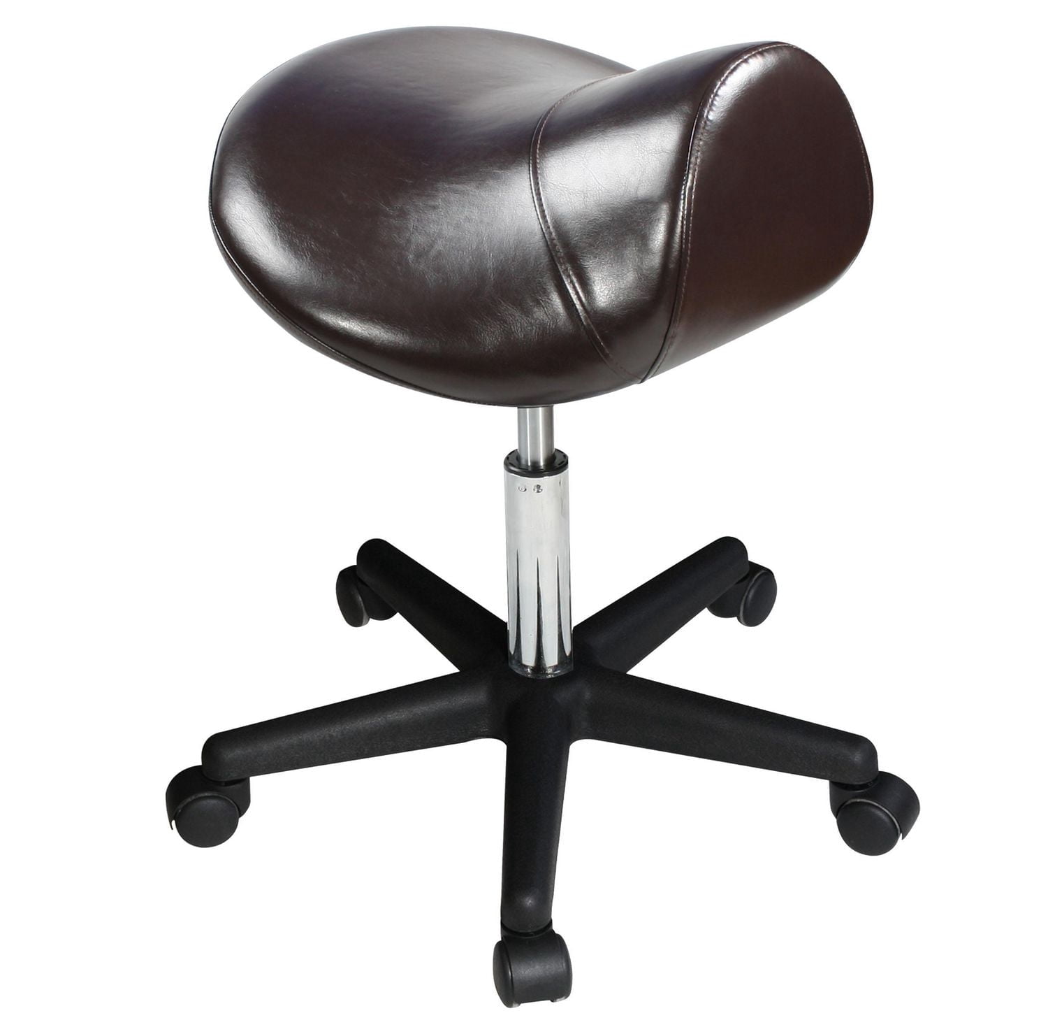 Master Massage Tabouret selle, roulant ergonomique, de couleur café, à hauteur réglable, pour cliniques, spas, salons de beauté, dentistes, salles de classe, maison, bureau