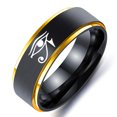 thumbnail image 4 of GODS EYE SIGNET RING FOR MEN TITANIUM STEEL BLACK EGYPTIAN EYE OF GOD HORUS UDJAT ILLUMINATI TRIQUETRA RING M730JR2020-8RB 10, 4 of 6
