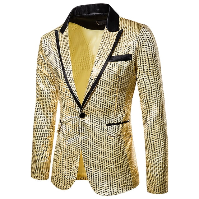 Birdeem Veste de Costume Décontractée à Paillettes pour Hommes Automne et Hiver