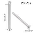 thumbnail image 2 of Unique Bargains M5x60mm Flat Head Machine Screws Inner Hex Screw 304 Stainless Steel Fasteners Bolts 20 Pcs, 2 of 3