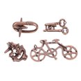 thumbnail image 1 of KAKOWELY Brain Teaser Puzzles 4Pcs Metal Brain Teaser Puzzles Intelligent Unlock Toy Educational Metal Interlock Toy4.33"X2.17"X0.12", 1 of 4