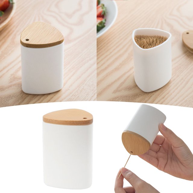 Oleegame 1PC Blue Juice Toothpick Container Toothpick Storage Box Home Hotel Simple White Toothpick Bottle Suitable For Family Restaurant Hotel