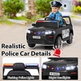 thumbnail image 3 of OLAKIDS Ride on Police Car, 12V Kids Battery Powered Electric Vehicle with Siren, Flashing Lights, Bluetooth, Music, MP3, USB, Power Display, Spring Suspension, Aged 3-8 Years, 3 of 9