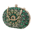 thumbnail image 1 of Sac Pochette de Soirée pour Femme avec Strass et Perles, Pochette, Sac à Main de Mariage Vert, 1 of 8