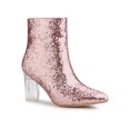 thumbnail image 1 of Unique Bargains Women's Clear Block Heel Glitter Ankle Booties, 1 of 8