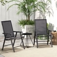 thumbnail image 2 of Outsunny Ensemble de 2 Chaises de Salle à Manger Pliantes pour Se Détendre sur le Patio, Gris Foncé, 2 of 10