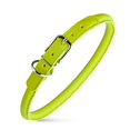 thumbnail image 3 of Dogline Collier pour Chien Rond en Cuir, Rembourré Doux, Roulé, de 1/2 Po de Large, Longueur de 22 à 25 Po, Vert Lime, 3 of 10