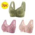 thumbnail image 2 of Timegard 3pc Plus Size Bras for Women Front Closure Button Full Support Bralette Comfort Seniors Bras, 2 of 6