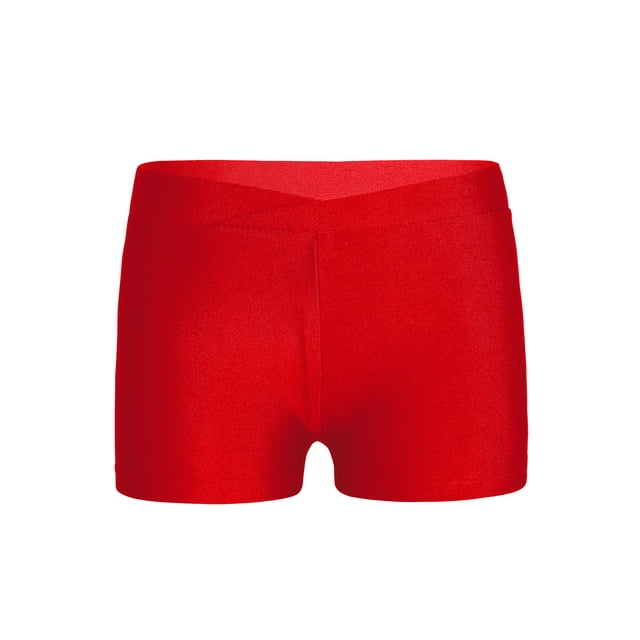 iiniim Enfants Filles Extensible à devant en V Danse Sports Gymnastique Bas Ballet Yoga Short Court de Danse Rouge 6