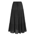 thumbnail image 4 of Besolor Maxi Skirt for Women Elastic Waist Drawstring Ruffle Tiered A-Line Summer Beach Boho Flowy Long Skirts, 4 of 4