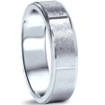 thumbnail image 1 of Alliance de Mariage Plate Brossée 6 mm pour Homme, Ajustement Confortable, Or Blanc, 1 of 2