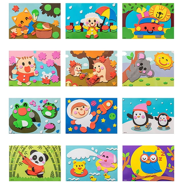 A Kids 3D Eva Sticker Craft Kit For Handmade Painting Educational Diy Activity