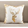 thumbnail image 3 of SARO LIFESTYLE Metallic Foil Reindeer Design Cotton Down Filled Throw Pillow, 18", Gold, 3 of 3