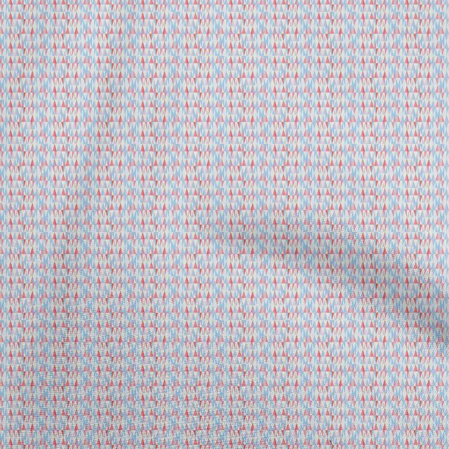 oneOone Popeline de Coton Tissu Rouge Triangle Projets de Couture Tissu Imprimé au Mètre 56 Pouces de Large-74