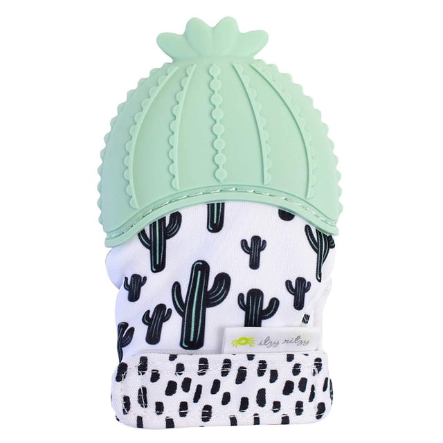 Itzy Ritzy Itzy Teething Mitt Cactus Silicone Teether for Infants, Teething Mitt, 0+ Months
