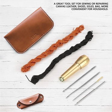Sonew Kit de Réparation de Chaussures, Fil de Réparation de Chaussures, 18m Lignes Noires et Brunes pour Réparation de Chaussures DIY avec Aiguilles à Crochet