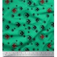 thumbnail image 1 of Soimoi Green Poly Georgette Fabric Fish Ocean Decor Fabric Printed Yard 42 Inch Wide, 1 of 2