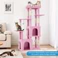 thumbnail image 2 of Yiwa Multi-Level 61" Cat Tree Tower, Sturdy Modern Cat Furniture for Large Cats and Maine Coons, Featuring Jumbo Perch, Two Spacious Condos, Sisal Scratching Posts, and Hanging Balls, 2 of 7