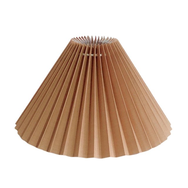 fastboy Pleated Lampshade Cloth Table Ceiling Light Shade Bedroom Fabric Brown Brown 24CM