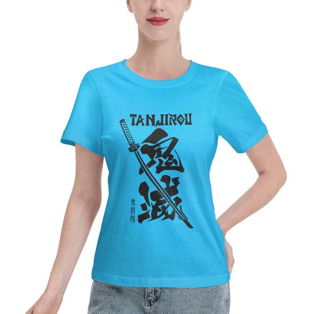 T-Shirt Basique à Manches Courtes pour Femmes Demon Slayer Blade Équipe Demon Slayer