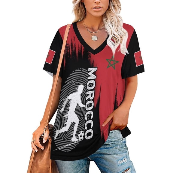 Chandail de Soccer Marocain pour Femmes 2026, Fans de Soccer, avec Drapeau de la Nation, Chandail Personnalisé