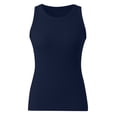 thumbnail image 4 of HBFAGFB Womens Tank Tops Crew Neck Sleeveless T Shirts Breathable Knit Ribbed Undershirt Dark Blue Size M, 4 of 4
