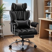 Executive Office Desk Chair 400 Lbs, Ergonomic Big and Tall Office Chair High Back PU Leather Computer Chair With Footrest & Lumbar Support