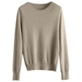 thumbnail image 4 of 2025 Women's Round Neck Pullover Men Sweater Solid Color Long Pullover Sweaters for Women Zip, 4 of 4