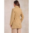 thumbnail image 4 of INSPIRE CHIC Manteau Trench Long à Revers Cranté à Double Boutonnage avec Ceinture pour Femme, 4 of 7