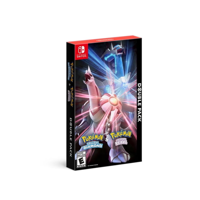 Pokémon™ Brilliant Diamond & Pokémon™ Shining Pearl Double Pack (Nintendo Switch) with cover art featuring Legendary Pokémon Dialga and Palkia in dynamic poses, a Nintendo Switch game set revisiting the Sinnoh region adventure.